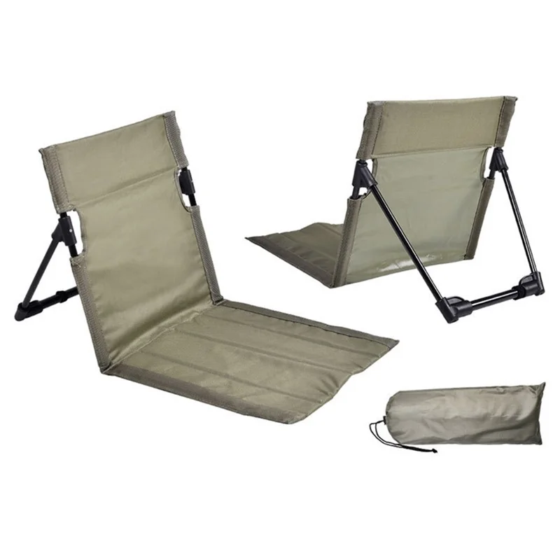Aluminum Alloy+Oxford Cloth Chair Seat Cushion Recliner for Outdoor Camping Picnic - Army Green