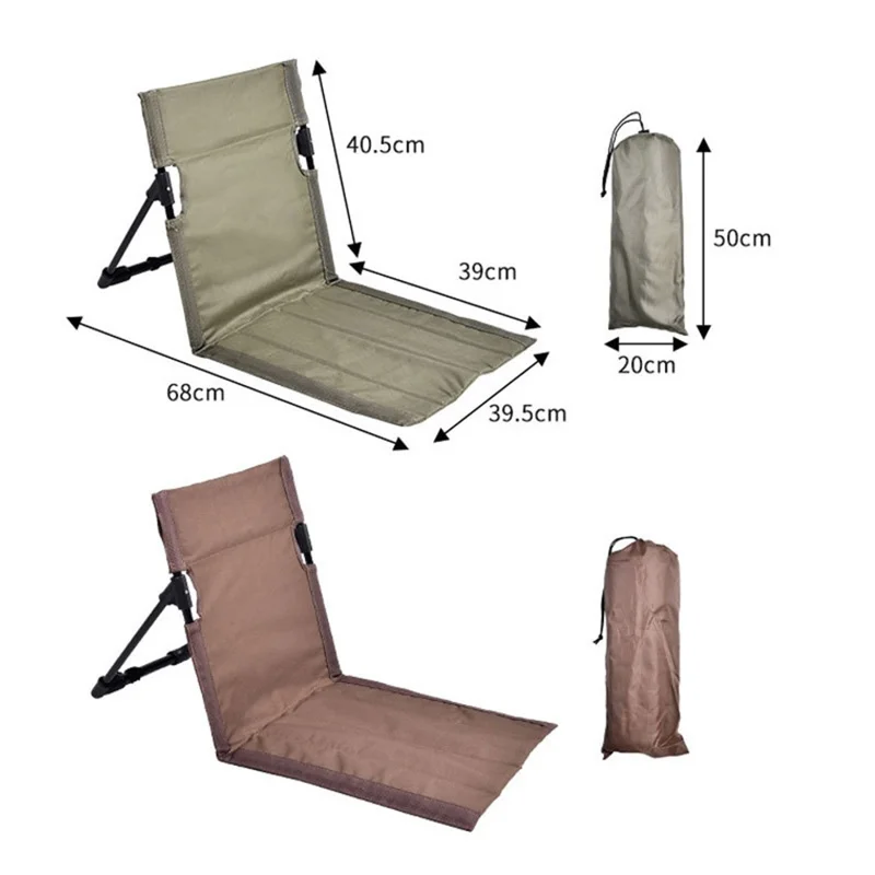 Aluminum Alloy+Oxford Cloth Chair Seat Cushion Recliner for Outdoor Camping Picnic - Army Green