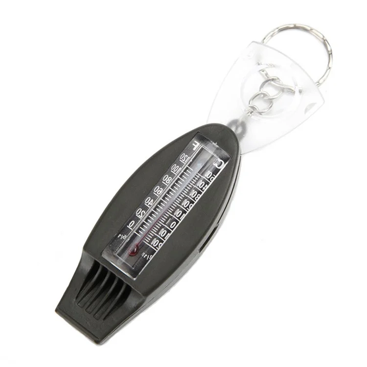 AOTU Outil de survie multifonction 4 en 1 avec sifflet, boussole, loupe et thermomètre