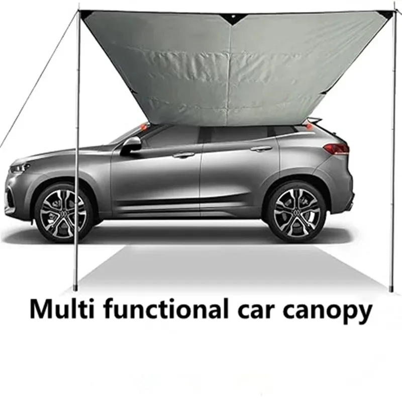 4.5x4.5m Camping Tent Tarp 210D Oxford Cloth Canopy Awning Sun Shelter for Picnic, Outdoor Party - Sky Blue