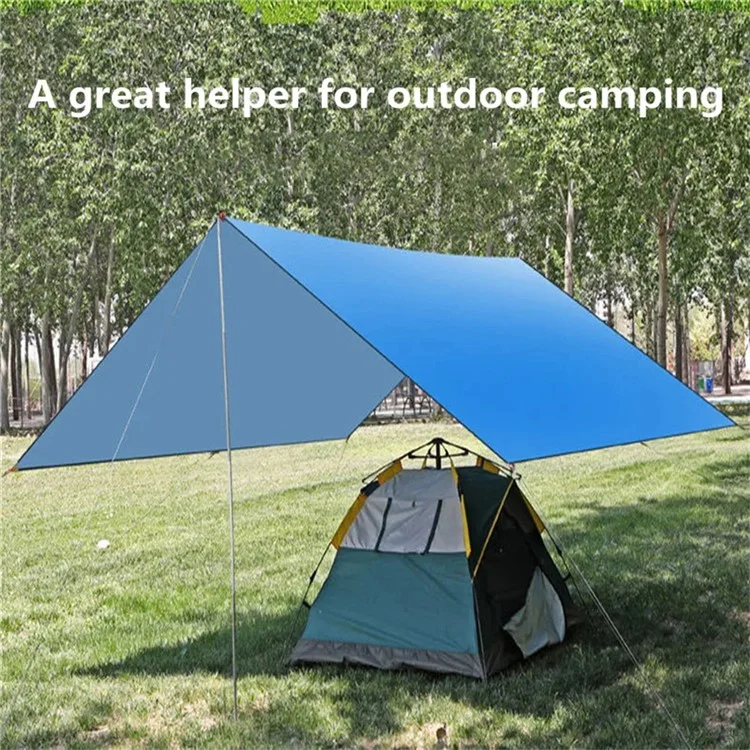 3x4.5m Camping Tent Tarp 210D Oxford Cloth Canopy Awning Sun Shelter for Picnic, Outdoor Party - Blackish Green