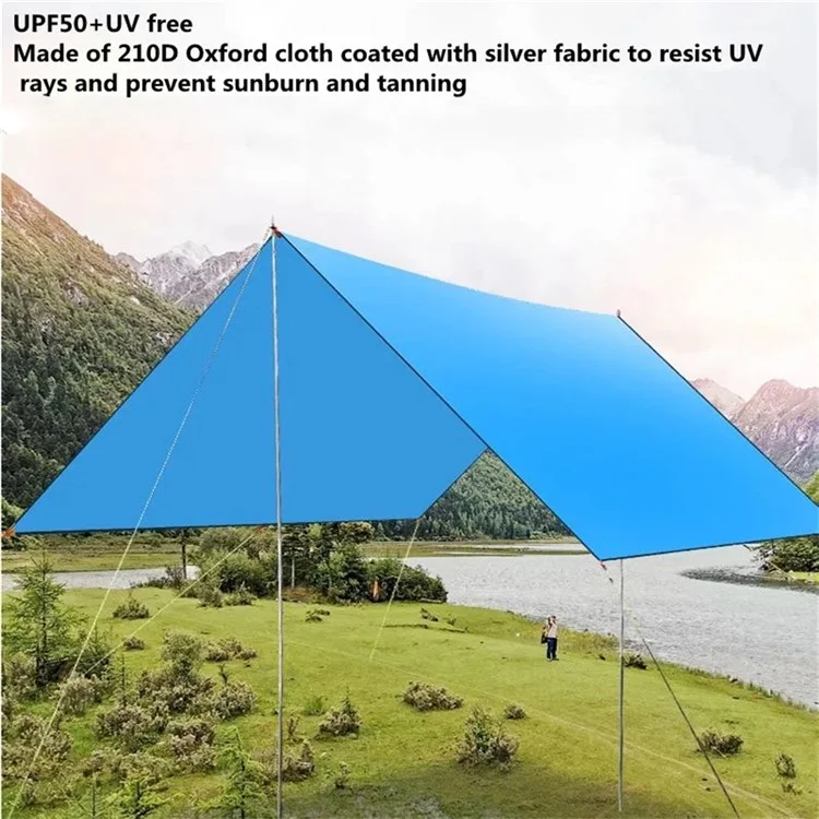 Tarp de tente de camping 3x3m en tissu Oxford 210D – Abri de soleil pour pique-nique, fête en plein air - Or
