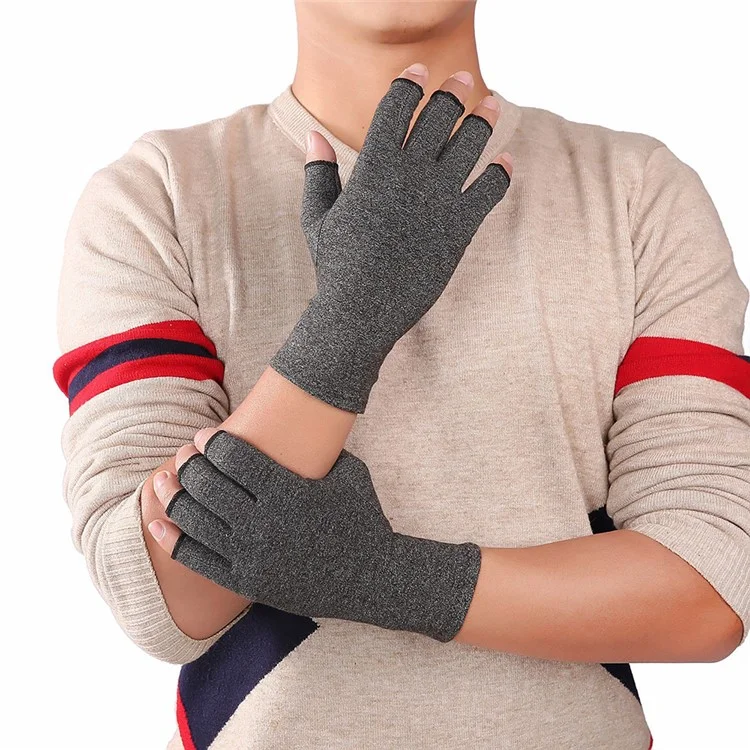 KYNCILOR A0045 One Pair Compression Arthritis Gloves Men's Women's Fingerless Gloves Hand Protector Gloves for Computer Typing and Daily Work Relieve Pain from Rheumatoid, RSI, Carpal Tunnel - M