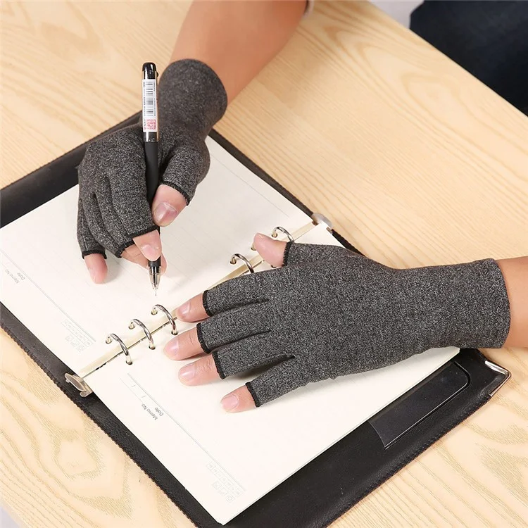 KYNCILOR A0045 One Pair Compression Arthritis Gloves Men's Women's Fingerless Gloves Hand Protector Gloves for Computer Typing and Daily Work Relieve Pain from Rheumatoid, RSI, Carpal Tunnel - M