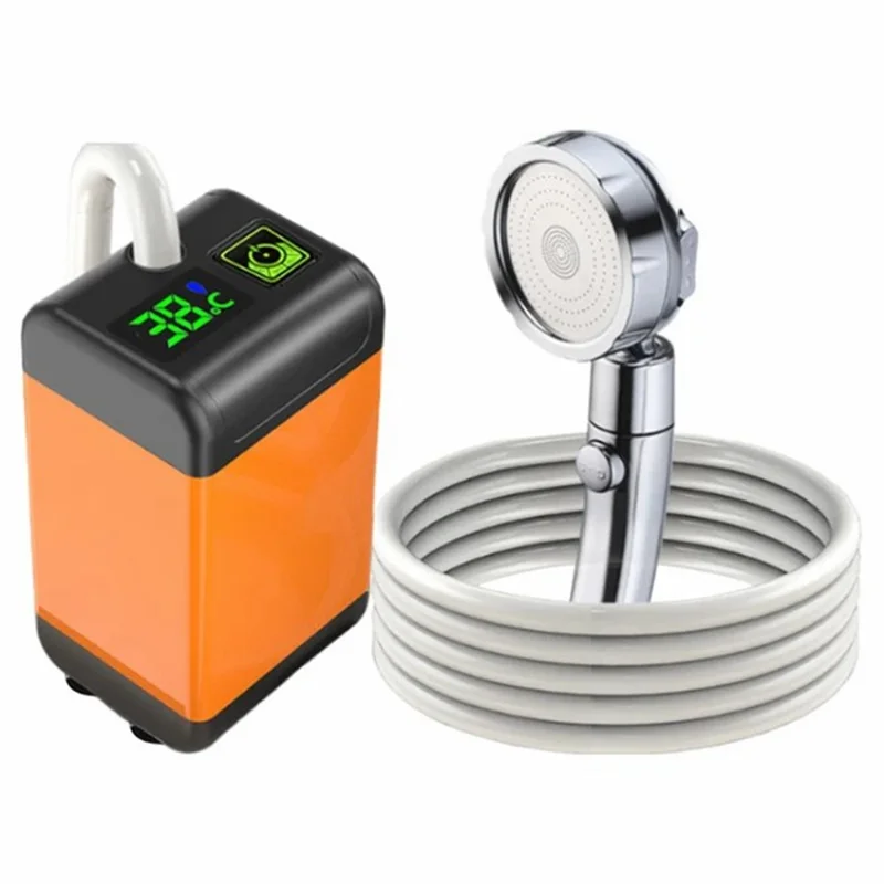 6000mAh Outdoor Camping Electric Shower with Smart Temperature Monitoring + 3 Spray Modes