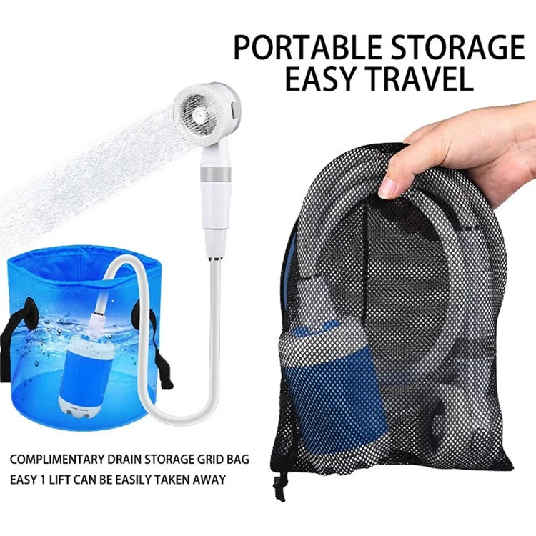 Chuveiro elétrico a bateria de 4000mAh para acampamento, portátil, com bomba para uso ao ar livre, para trilhas e viagens