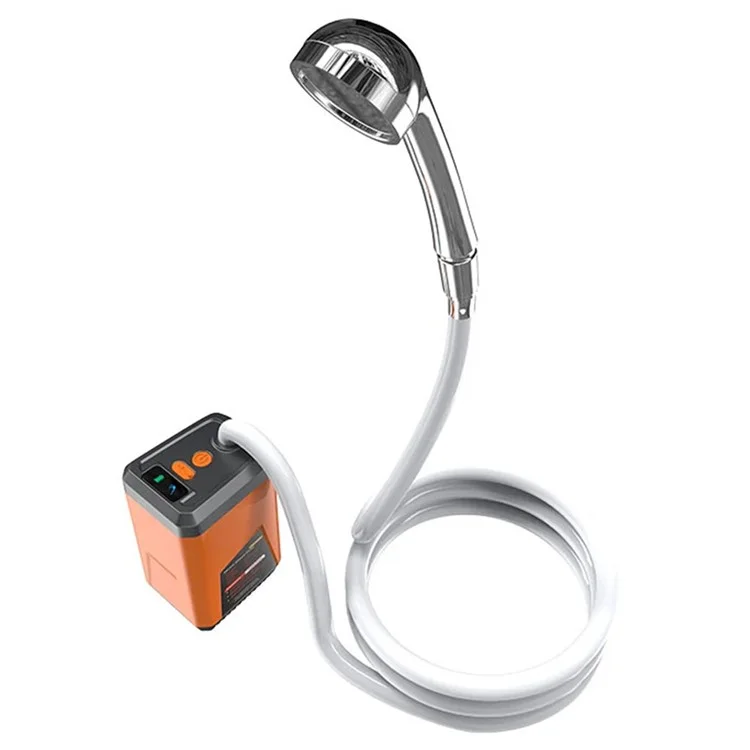 Portable Electric Shower Rechargeable with Intelligent Digital Display for Camping, Hiking - Orange / 1 Spray Mode