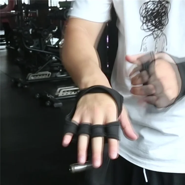 Kyncilor A0051 Ein Paar Übungshandschuhe Halbfinger-trainingspalle Anti-rutsch-silikonpolsterpalme Für Gewichtsheben, Powerlifting, Klimmzüge, Cross-Training, Reiten - Schwarz // l