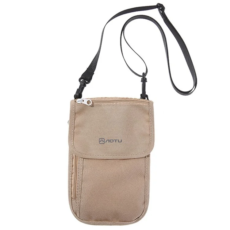 AOTU AT6938 Nylon Phone Passport Cartes de Rangement Sac de Rangement Extérieur Sac à Bandoulière Suspendu - Kaki