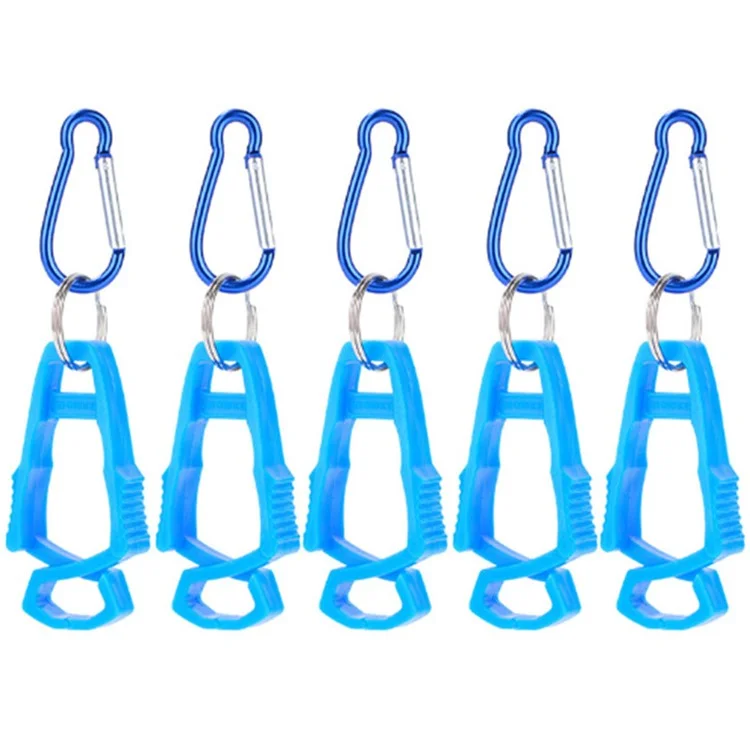 5Pcs Outdoor Multifunctional Anti-Lost Glove Clip Gourd Buckle 8-shaped Clips - Blue