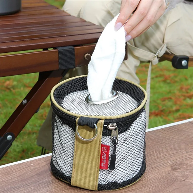 AOTU AT6948 Outdoor Camping Tissue Box Roll Paper Holder Mesh Storage Bag for Toilet Paper - Cachi