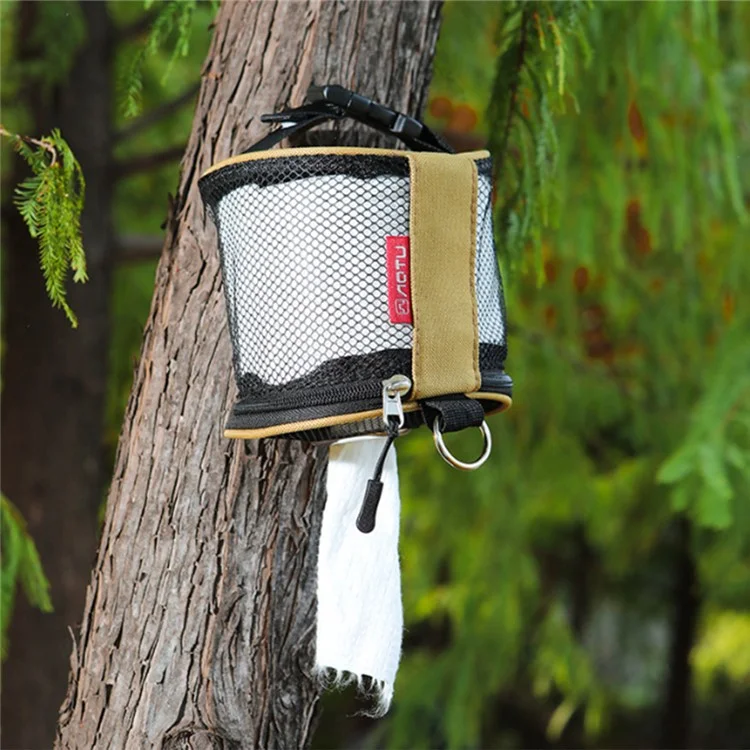 AOTU AT6948 Outdoor Camping Tissue Box Roll Paper Holder Mesh Storage Bag for Toilet Paper - Cachi