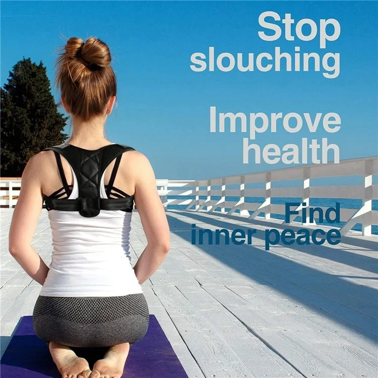 WOSWEIR SH0140 Correcteur de Posture Réglable Anti-Bosse Ceinture de Fitness Soutien-Dos Sangle - S