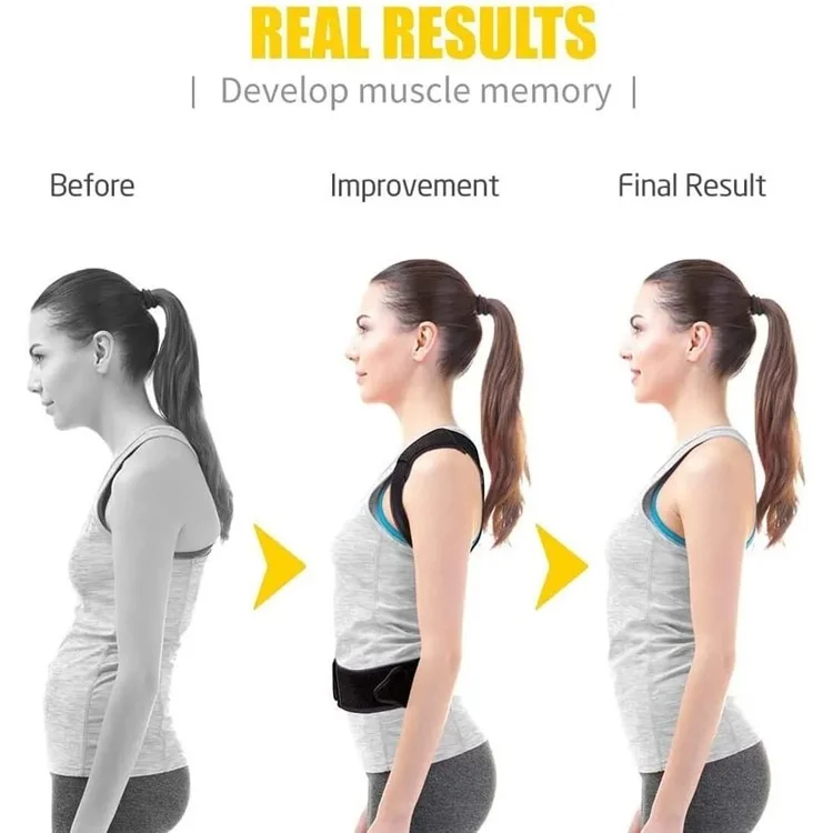 WOSWEIR SH0140 Correcteur de Posture Réglable Anti-Bosse Ceinture de Fitness Soutien-Dos Sangle - S