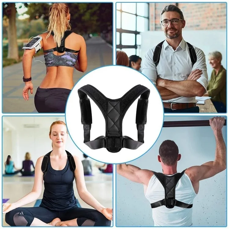 WOSWEIR SH0140 Correcteur de Posture Réglable Anti-Bosse Ceinture de Fitness Soutien-Dos Sangle - S