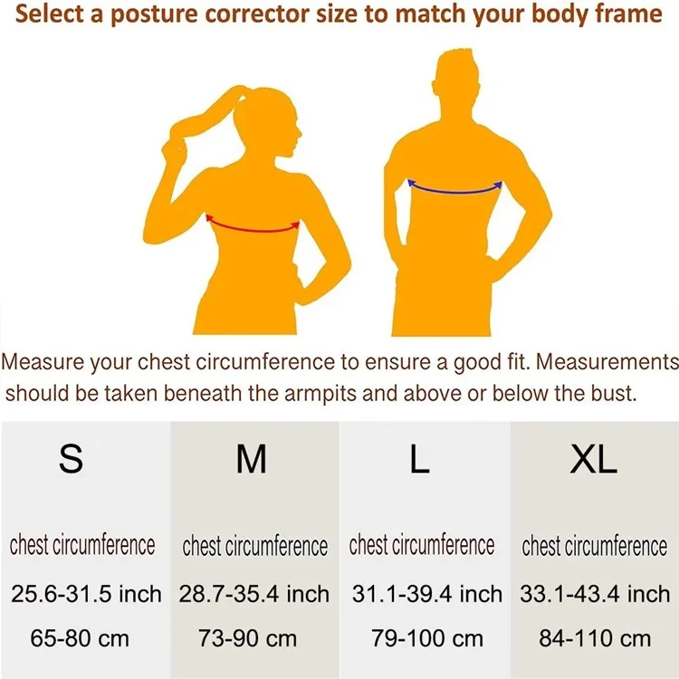WOSWEIR SH0140 Correcteur de Posture Réglable Anti-Bosse Ceinture de Fitness Soutien-Dos Sangle - S