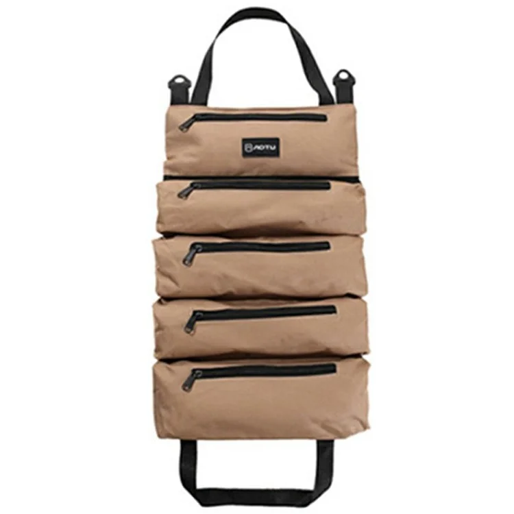 AOTU AT6944 Camping Tool Roll Sac Oxford Tissu Outils Organisateur Rol Up Storage Pouche - Kaki