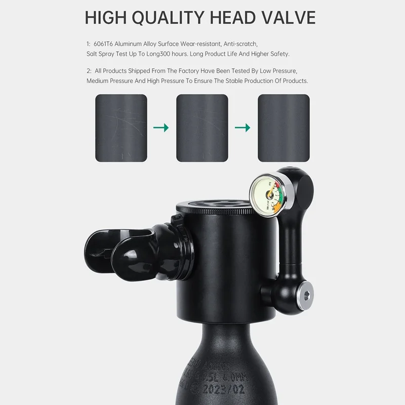 DIDEEP X3000Pro 5-10 Mins 0.5L Mini Scuba Tank Air Diving Cylinder for Underwater Exploration Emergency Rescue - Green