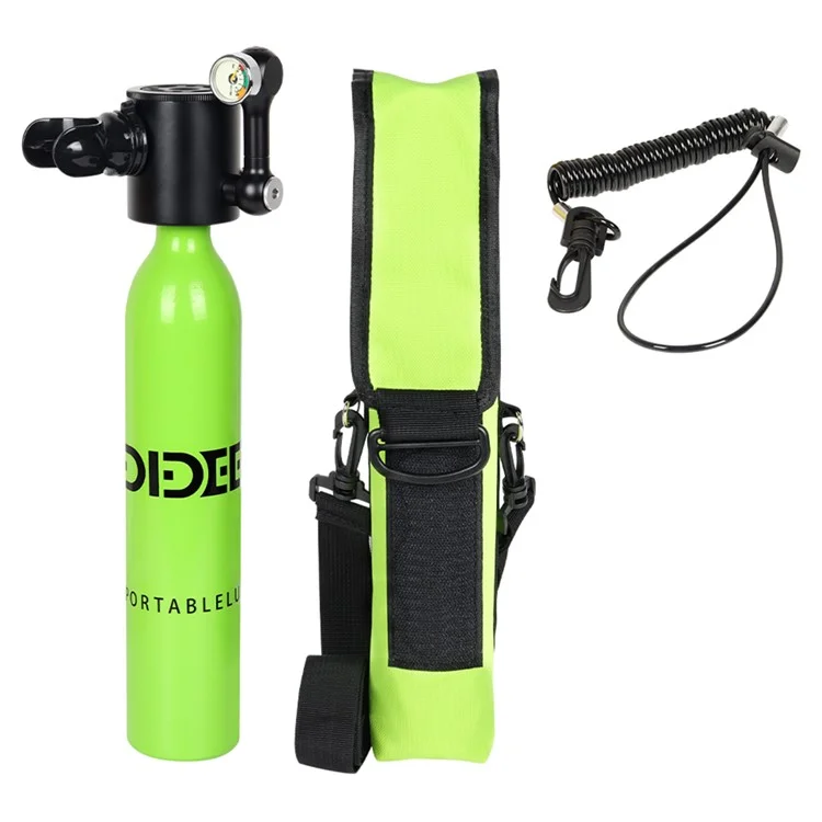 DIDEEP X3000Pro 0.5L Mini Scuba Diving Tank with High-Pressure Pump, Anti-Lost Lanyard, Storage Bag - Green