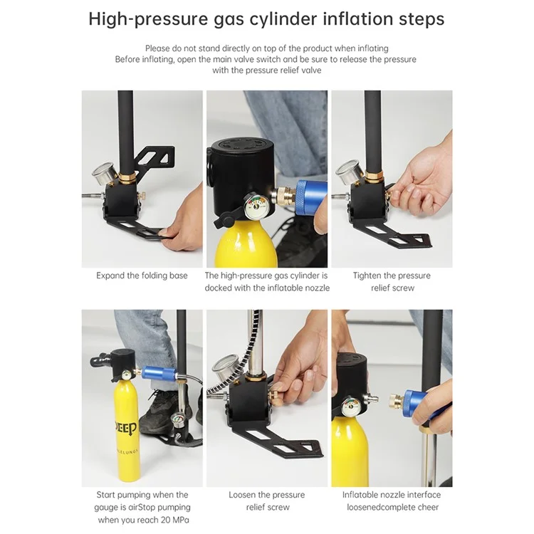 DIDEEP X3000 5-10 Mins 0.5L Air Diving Cylinder Mini Scuba Tank for Underwater Exploration Emergency Rescue - Yellow