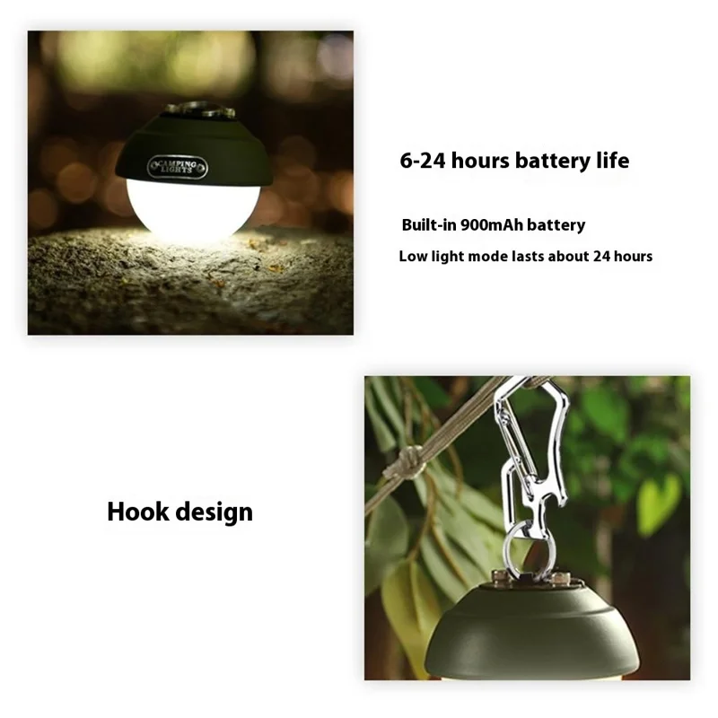 Wideaa WSDJ-003G 3 Modes de Couleur de Couleur de Camping Extérieur Tente de Tente de Lanterne Suspendue Lumière LED (sans CE)
