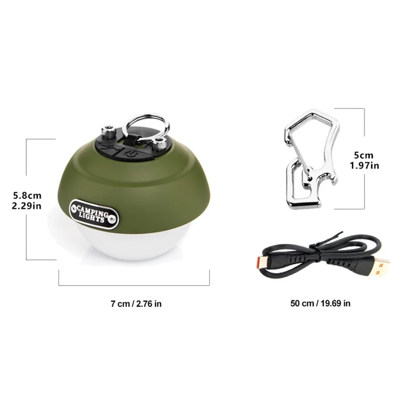 Wideaa WSDJ-003G 3 Modes de Couleur de Couleur de Camping Extérieur Tente de Tente de Lanterne Suspendue Lumière LED (sans CE)