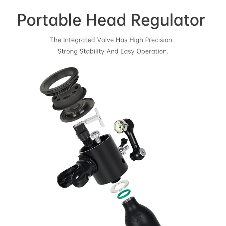 DIDEEP X3000pro 2PCS 0,5 l Mini Réservoir de Plongée Sous-marine Avec Pompe, Adaptateur, Longe Anti-perd, Sac de Rangement, Sac à Main - Noir