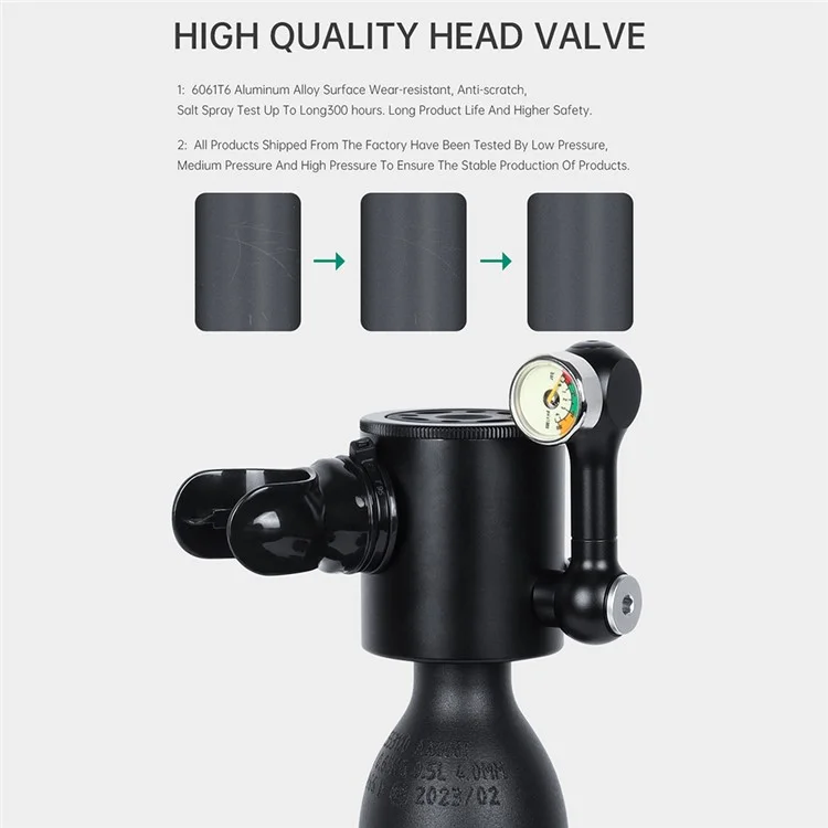 DIDEEP X3000pro 2PCS 0,5 l Mini Réservoir de Plongée Sous-marine Avec Pompe, Adaptateur, Longe Anti-perd, Sac de Rangement, Sac à Main - Noir