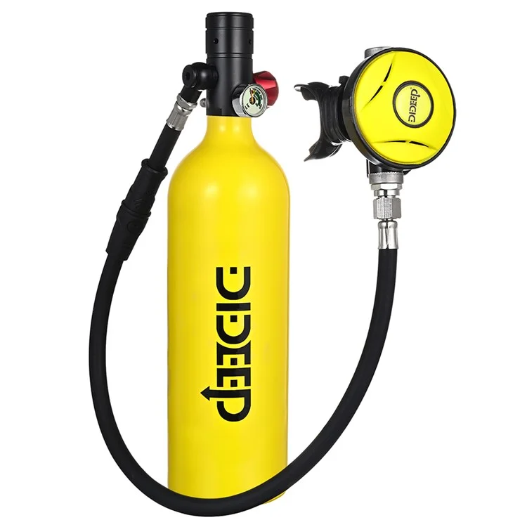 Dideep X4000Pro 1L Tanque de Mergulho Tanque de Oxigênio Tanque de ar Respirador de Oxigênio - Amarelo
