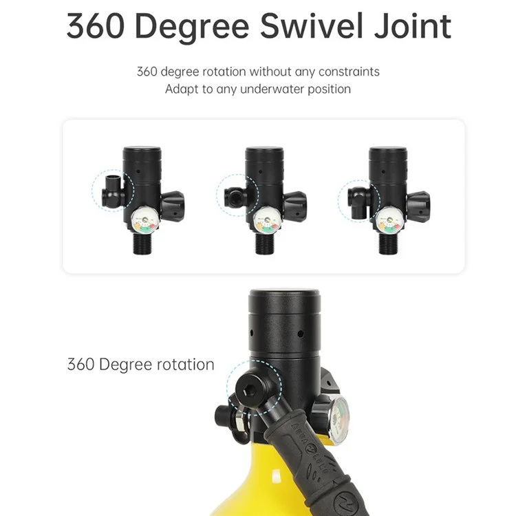 Dideep X4000pro 1L Tanque de Plongée Sous-marine - Jaune