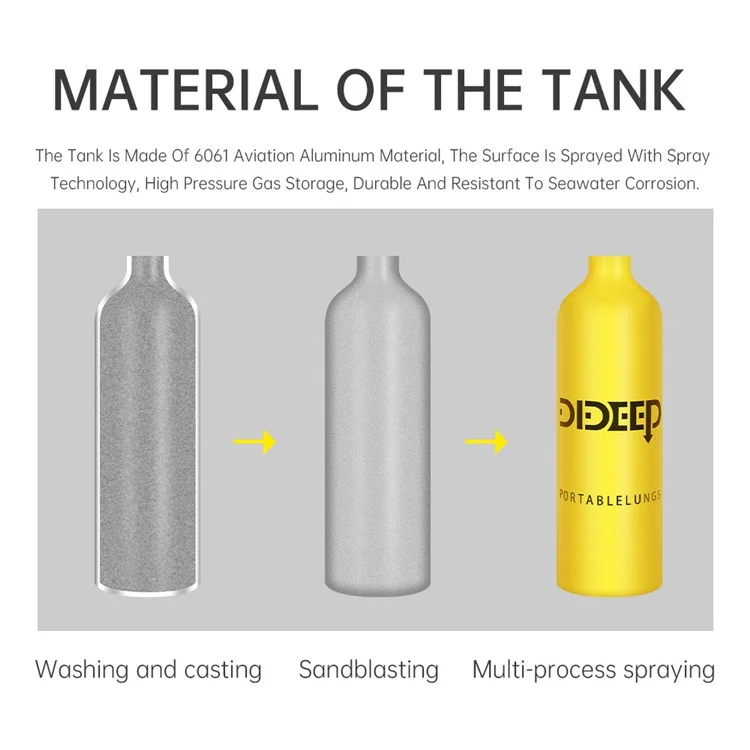 Dideep X4000pro 1L Tanque de Plongée Sous-marine - Jaune