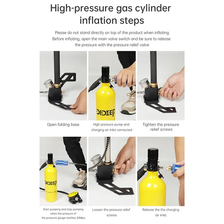 Dideep X4000pro 1L Tanque de Plongée Sous-marine - Jaune
