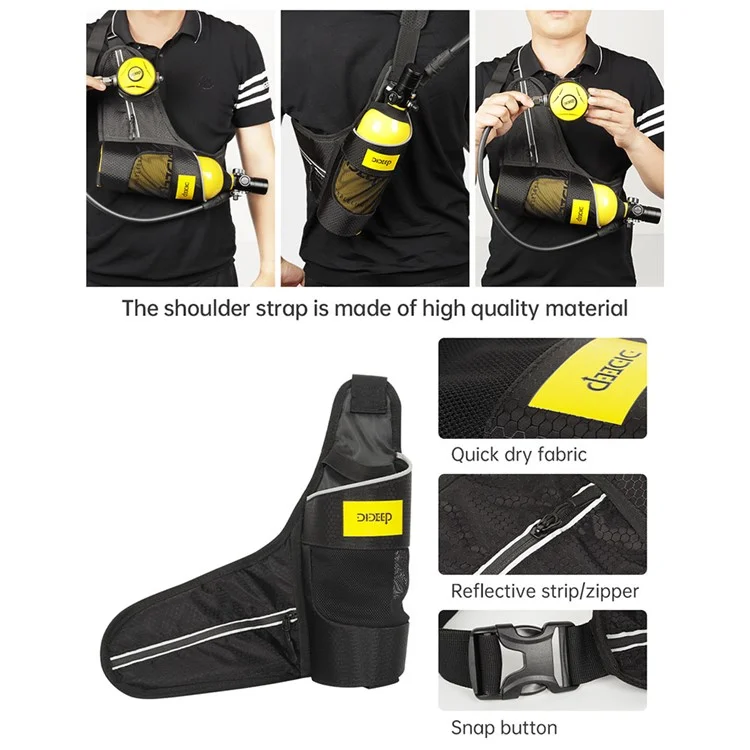 DIDEEP X4000pro 1L Tanque de Buceo Con Chaleco, Gafas de Buceo - Amarillo / Negro