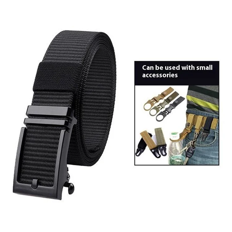 SN-P026 Cinto Masculino de Nylon Externo de 125 cm com Fivela de Liga - Preto