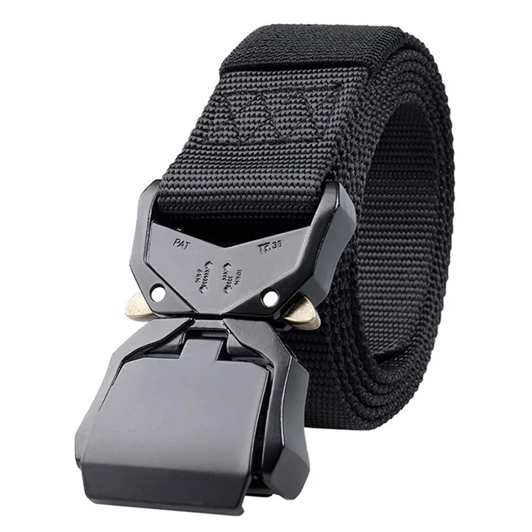 SN-P025-1 Liga da Fivela de Fivela de Alumínio Men da Cintura Tática Cintura de Nylon Casual Coloque - Preto