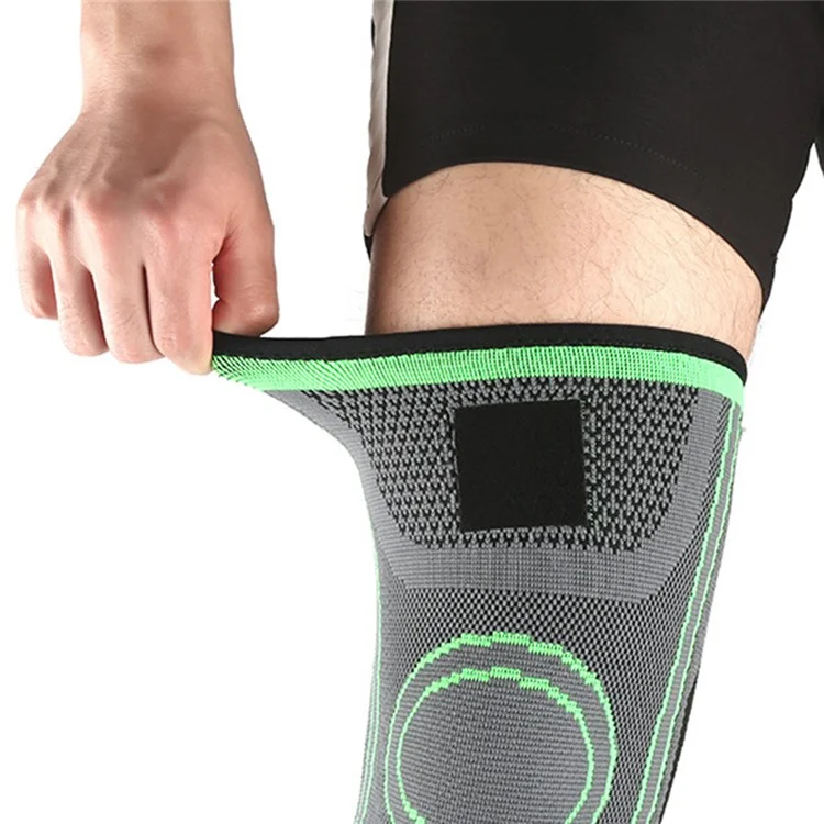 KYNCILOR AB023 Knee Compression Sleeve for Running Hiking Basketball 1/Pc Fitness Knee Support Brace Elastic Knee Protector with Straps - Green/XL