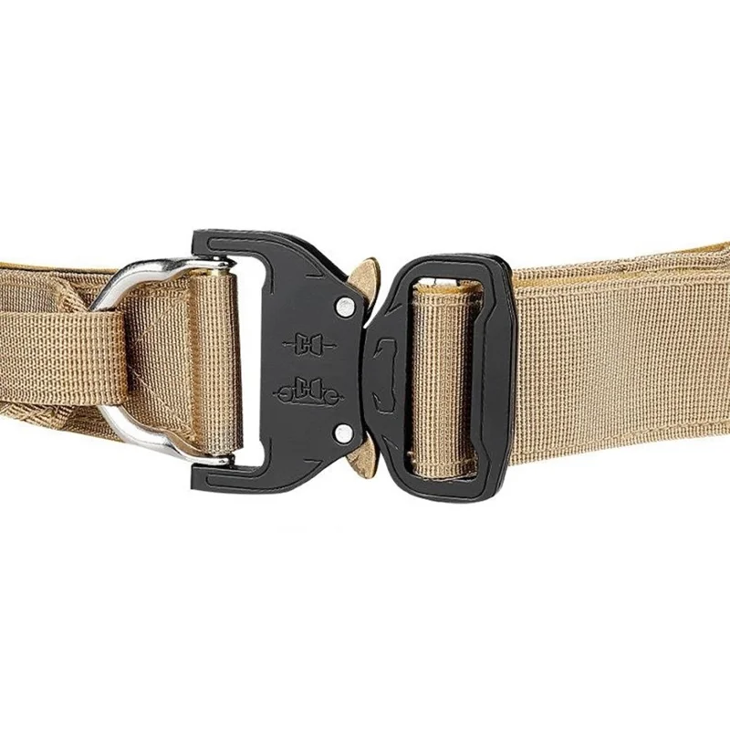 SN-074 Men's Nylon Webbing Belt Thickened Tactical Training Belt with Zinc Alloy Buckle - Black