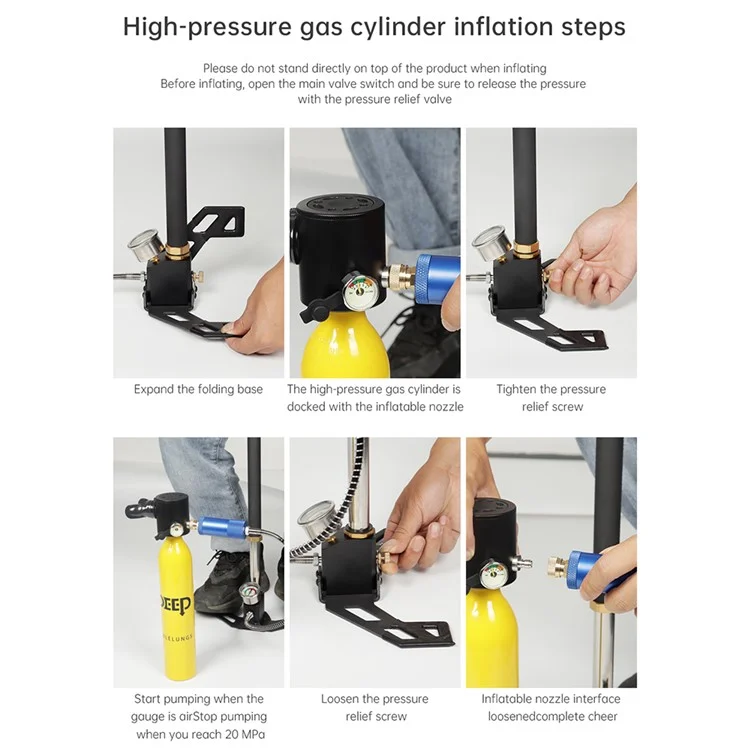 Dideep X3000 0,5l Mini Réservoir D'oxygène de Plongée de Plongée Avec Adaptateur + Lanière Anti-perd + Sac de Rangement, Style B - Jaune