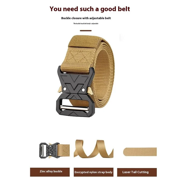 SN-P016 3,8 cm Schnellfreisetzung Männer Taktische Gürtel Imitation Nylon Elastic Bund, Länge: 125 cm - Schwarz