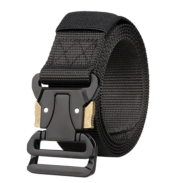 SN-P0102 3,8 cm Imitation Nylon Military Militank Release Tactical Belt For Men, Longueur: 125 cm - Noir