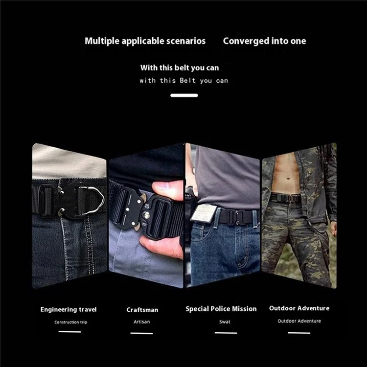 SN-P117 125 cm de Imitação Ajustável Nylon Cistão Militar Liberação Rápida Pressione o Cinto Tático da Fivela Para Homens - Verde
