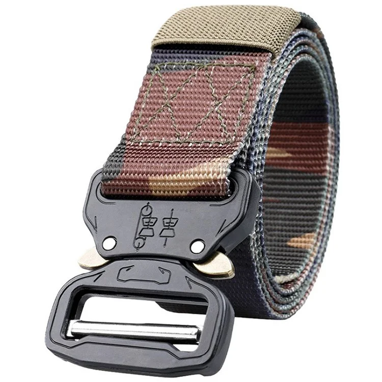 SN-P001 3.8cm Imitation Nylon Elastic Waistband with Quick Release Buckle Men Tactical Belt, Length: 125cm - Jungle Camouflage