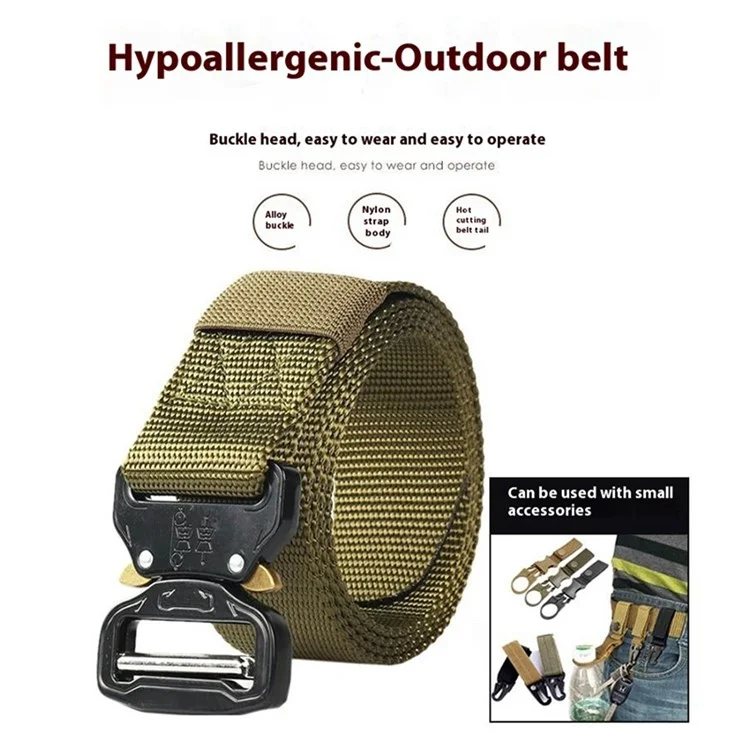 SN-P001 3.8cm Imitation Nylon Elastic Waistband with Quick Release Buckle Men Tactical Belt, Length: 125cm - Jungle Camouflage