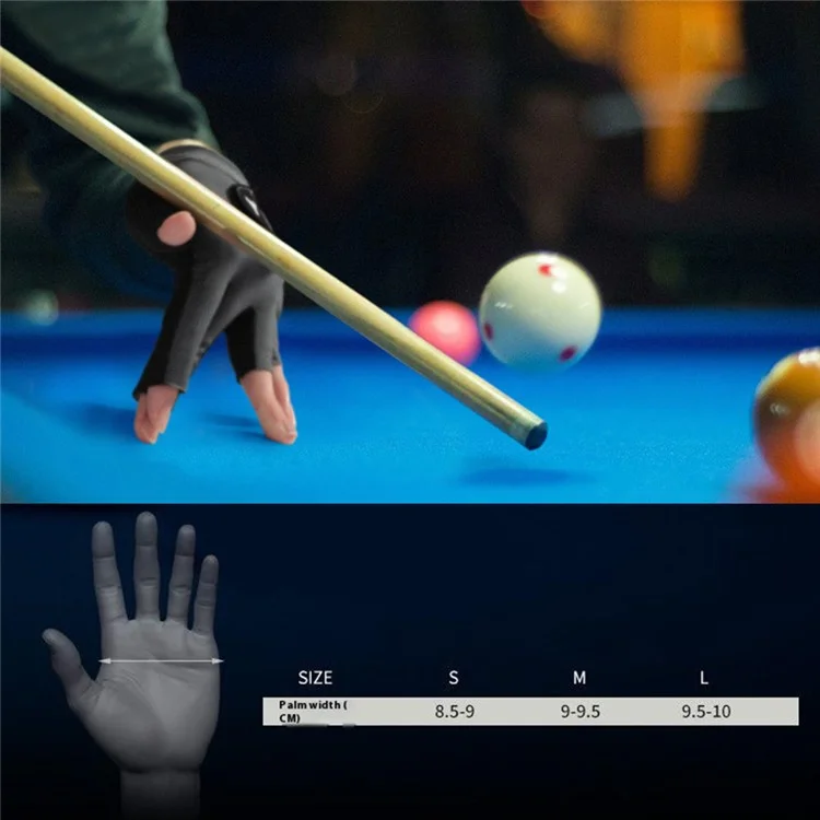 GOLOVEJOY XG82 1pc Lova de Billare de Billare de Mlação de Mlação de Mlação Adulta Microfibra Anti-skid Snooker Sport Glove - Preto S