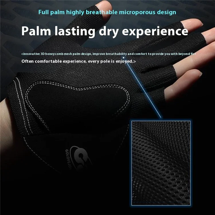GOLOVEJOY XG82 1pc Lova de Billare de Billare de Mlação de Mlação de Mlação Adulta Microfibra Anti-skid Snooker Sport Glove - Preto S