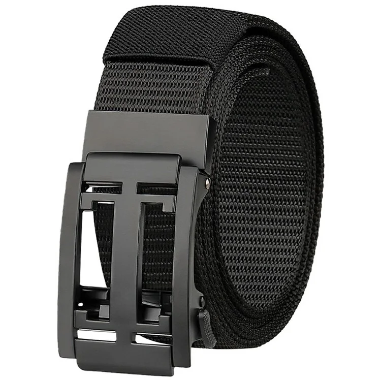 SN-P105 3,4 cm de Imitação de Nylon da Cintura de 3,4 cm de Nylon Com Liga de Zinco Fivela Automática, Comprimento: 125cm - Preto