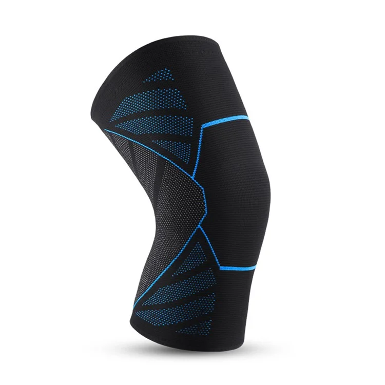 KYNCILOR AB031 1/Pc Knee Compression Sleeve for Men/Women Non-slip Knee Support Brace for Running Hiking Basketball Breathable Protective Knee Pads for Joint Pain Relief - Black  / Blue / M