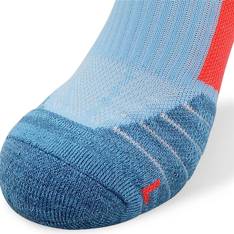 PORFIN JCB3009 1 Pair Breathable Low Cut Compression Running Socks for Men Women Marathon Cycling M Size 34-38 - Blue and Orange
