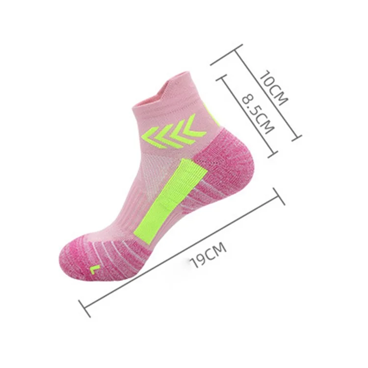 PORFIN JCB3009 1 Pair Breathable Low Cut Compression Running Socks for Men Women Marathon Cycling M Size 34-38 - Blue and Orange