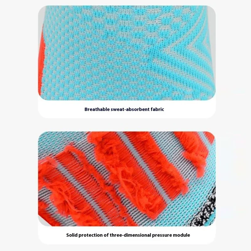 PORFIN JCB3008 1 Paar Sports Running Socken Atmungsaktiv Low Cut Socken L Größe, 39-44 für Männer Frauen - Lake Blue und Orange